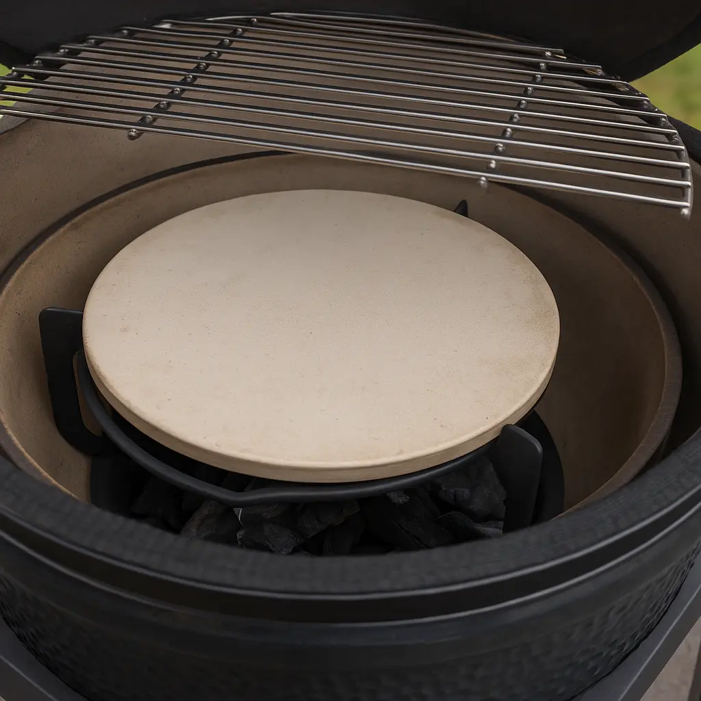 Heat Deflector on a Kamado Grill