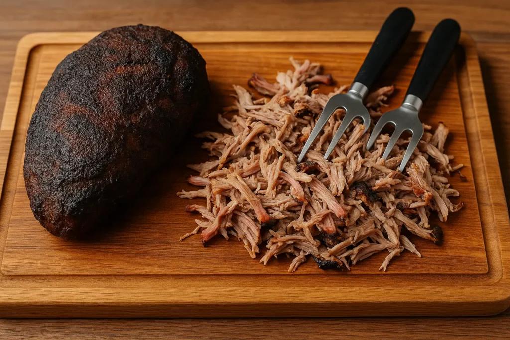 Resting and Shredding the Pork